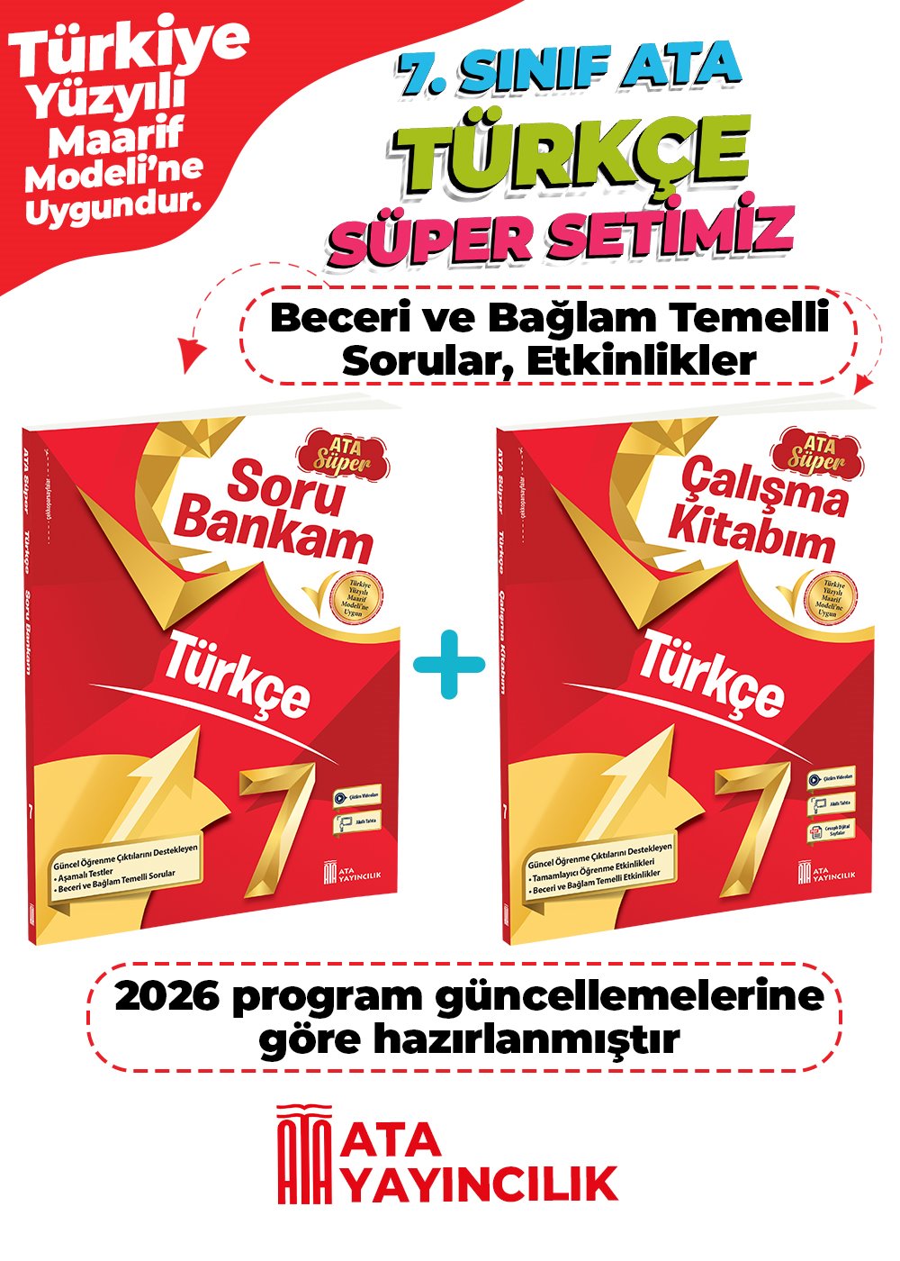 TÜRKÇE SÜPER SET 7 (SORU BAN.VE ÇALIŞMA  KİTA)2 Lİ